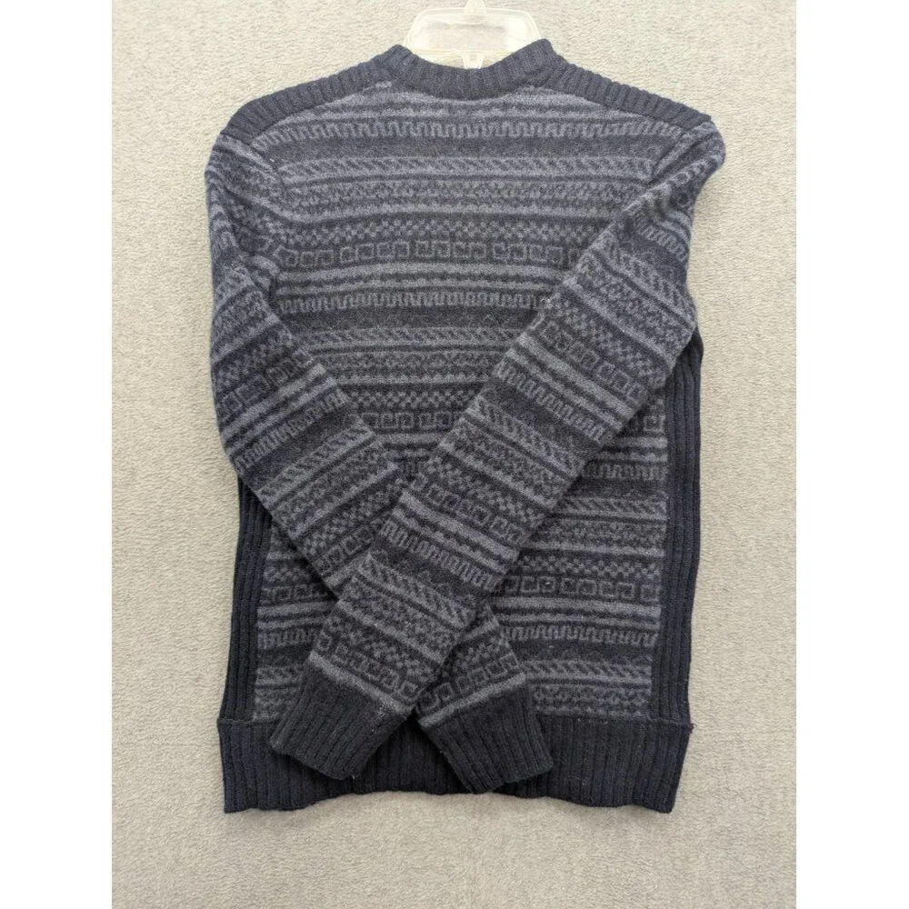 Fossil Sweater Mens Large Patterned Wool Crewneck Pullover Warm Winter Casual